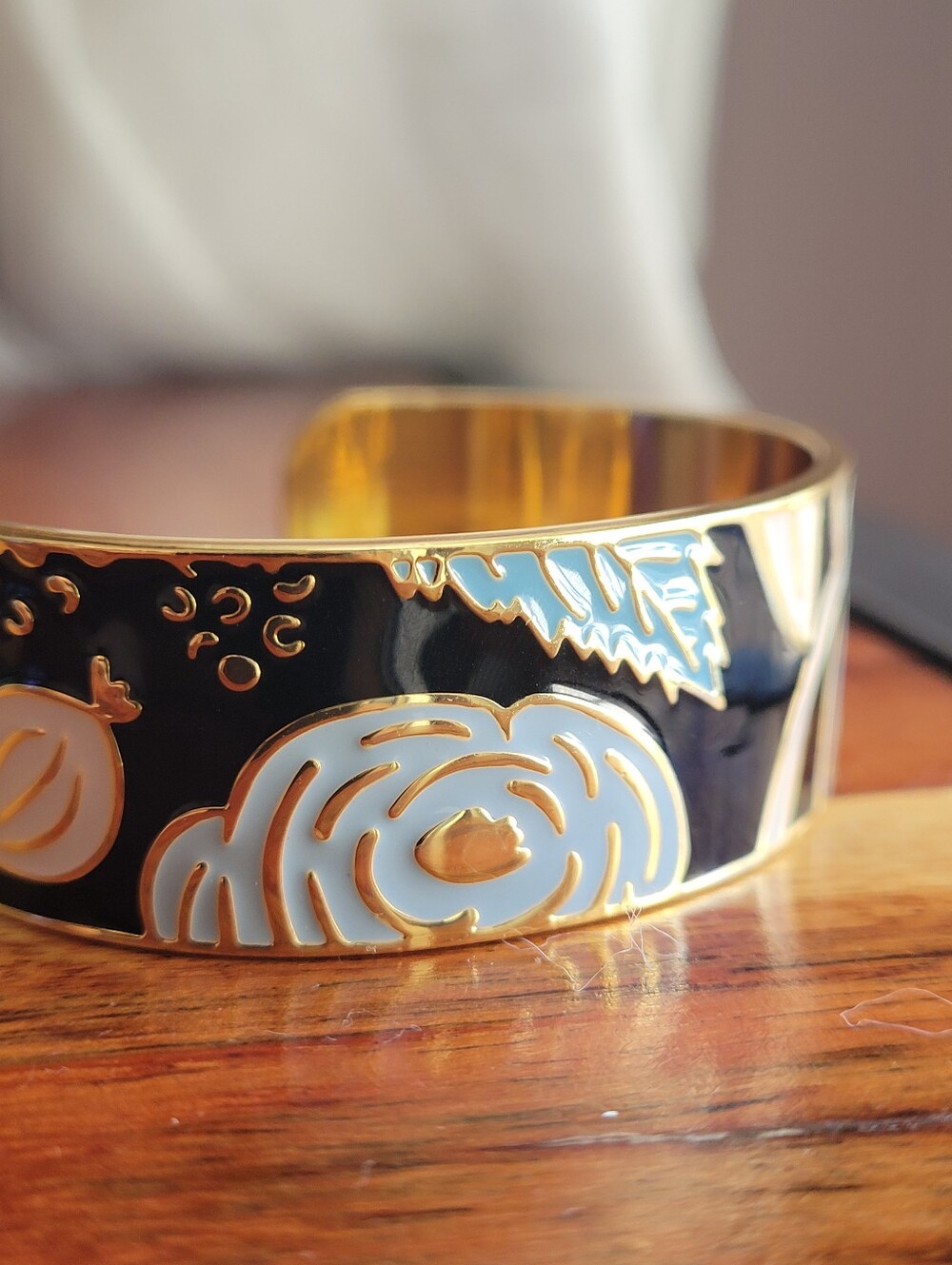 Rifle Paper Co. – Colette Cuff Floral Polished Enamel Gold Plating Logo MINT - Picture 5 of 9